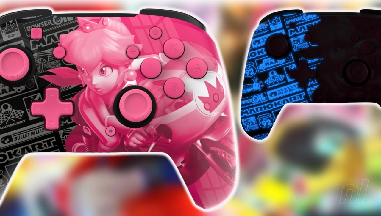 Glowing Peach-Themed Wireless Controller for Switch