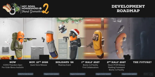 Hot Dogs, Horseshoes & Hand Grenades 2 Targets November 12 for Meta Quest 3 and 3S