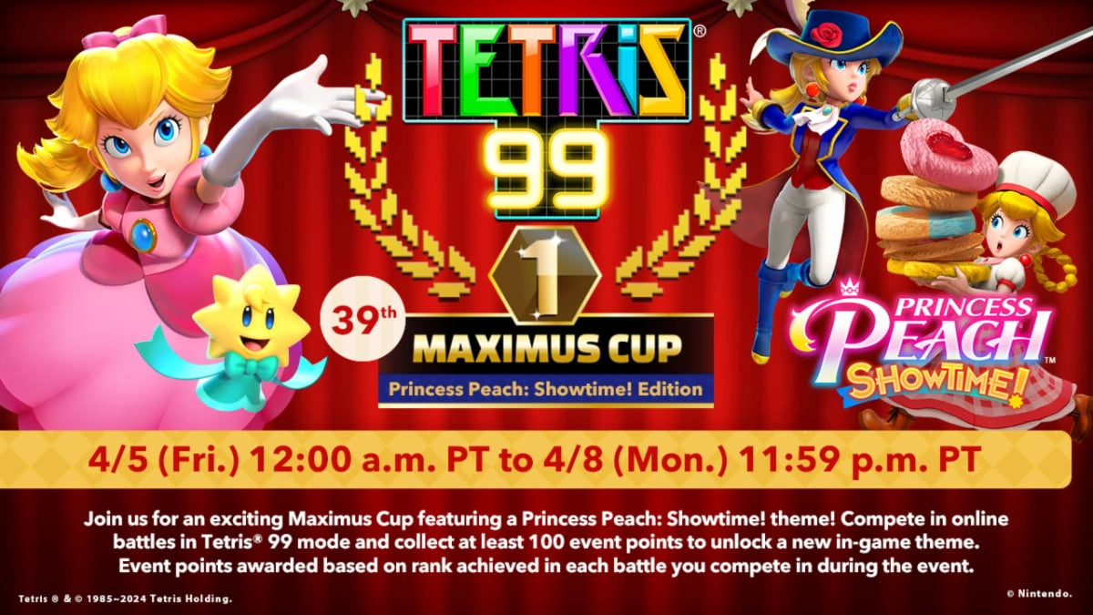Tetris 99 Hosts Princess Peach-Themed Maximus Cup