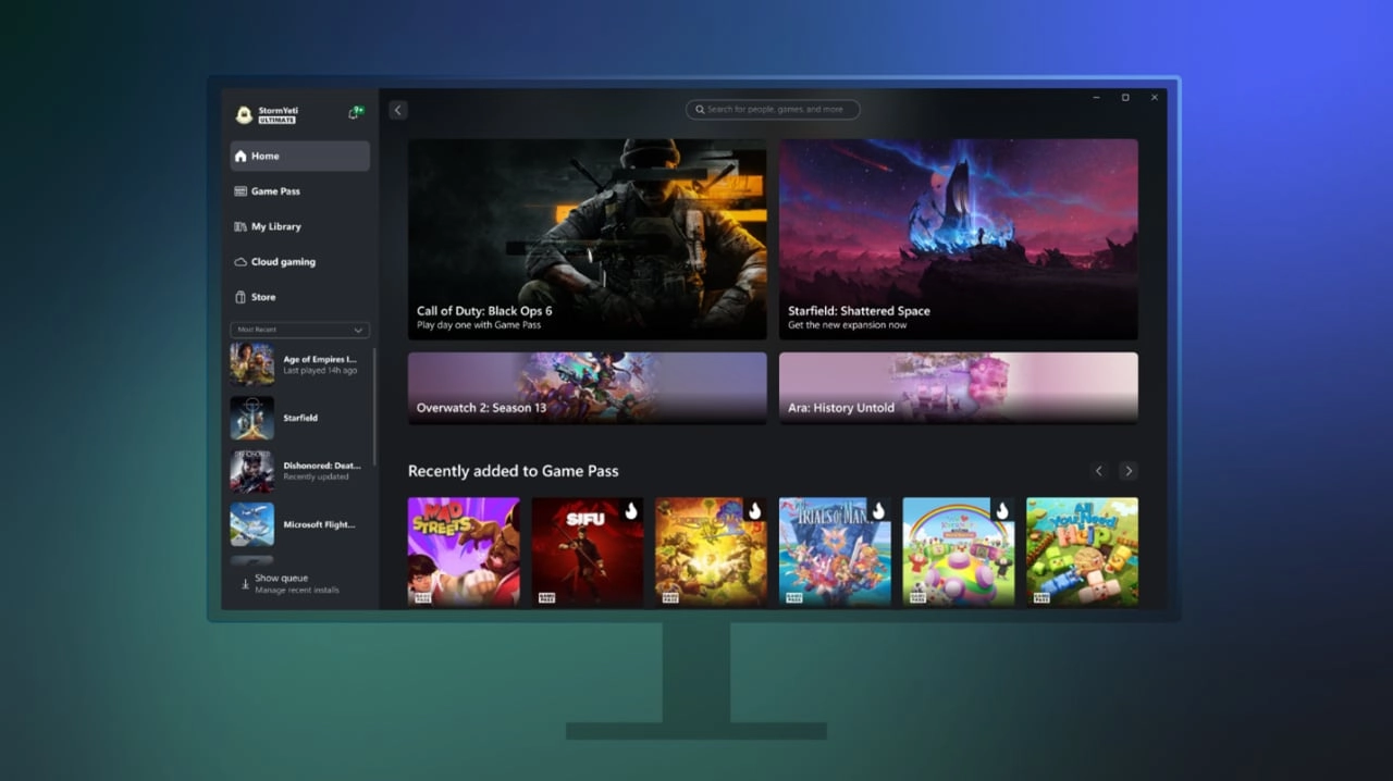 Xbox App's Redesigned Home Interface Now for Insiders